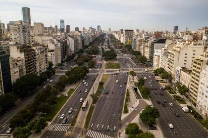 La avenida 9 de Julio esta mañana