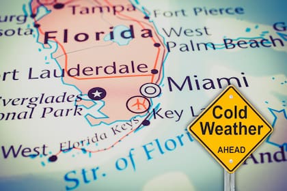 En el sur de Florida, las temperaturas matinales del domingo caerán hasta los 35°F (1°C) en Fort Lauderdale y Miami