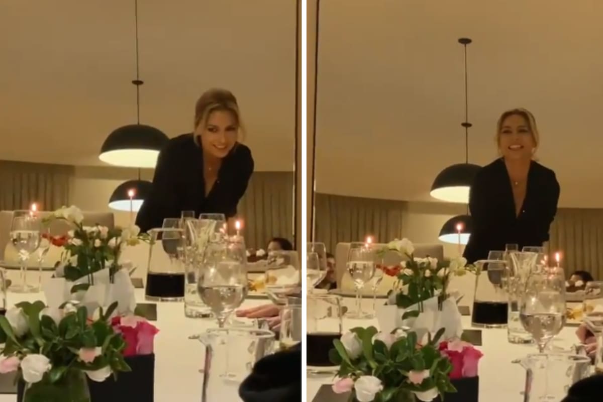 En el tercer video se ve el momento previo a que le canten el "feliz cumpleaños"