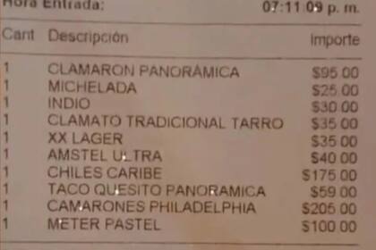 En el ticket se ve el detalle de cuánto le cobraron por guardar la torta en la heladera