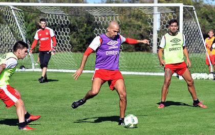 En el último entrenamiento con el equipo