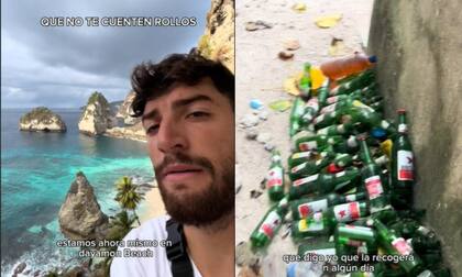 En el video, el TikToker denunció la cantidad de basura que se acumula en las playas de Tailandia (Foto: Captura de pantalla TikTok: Carliyo El nervio)