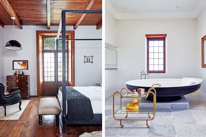 En esta habitación, el baño en suite tiene una fantástica bañadera de la firma italiana Agape.