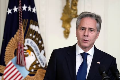 En esta imagen de archivo, el secretario de Estado de Estados Unidos, Antony Blinken, interviene en un acto en la Sala Este de la Casa Blanca, en Washington, el 13 de junio de 2023.