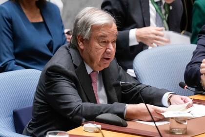 En esta imagen de archivo, el secretario general de Naciones Unidas, António Guterres, interviene en una reunión del Consejo de Seguridad en la sede de la ONU, el 25 de septiembre de 2024. (AP Foto/Seth Wenig, archivo)