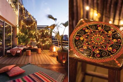 En esta terraza, al agrupar las macetas en islas se logró un efecto más verde y quedó el acceso libre para poder asomarse a la baranda