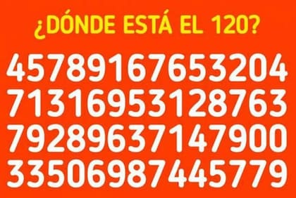 En este acertijo hay que encontrar el número 120
