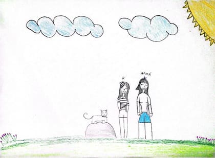 En este dibujo me pinté junto a la mamá que me gustaría tener