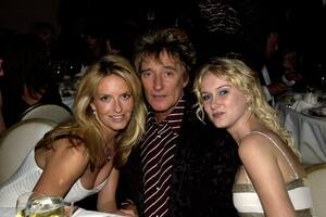 En familia. Penny Lancaster, Rod Stewart y su hija Kimberly Stewart. El músico lleva bien el paso del tiempo y esta noche brindará un show en la Argentina, en GEBA