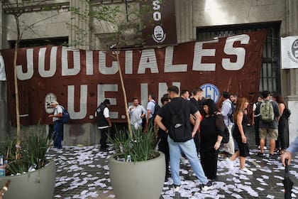 En febrero hubo un paro de trabajadores de la justicia nacional del trabajo en reclamo por la disolución del fuero