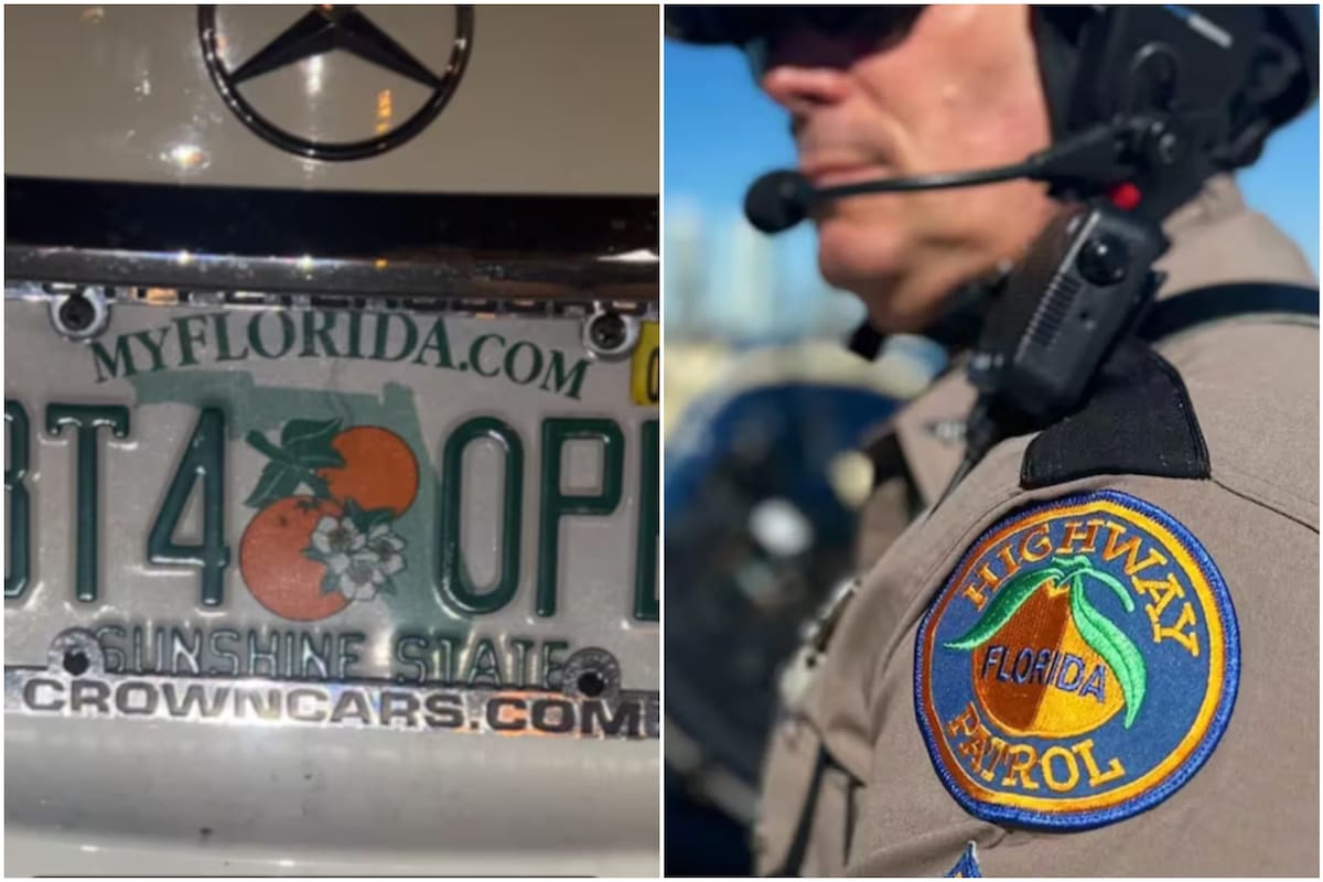 En Florida detuvieron a un hombre que presuntamente tapaba información de su matrícula, según una nueva ley