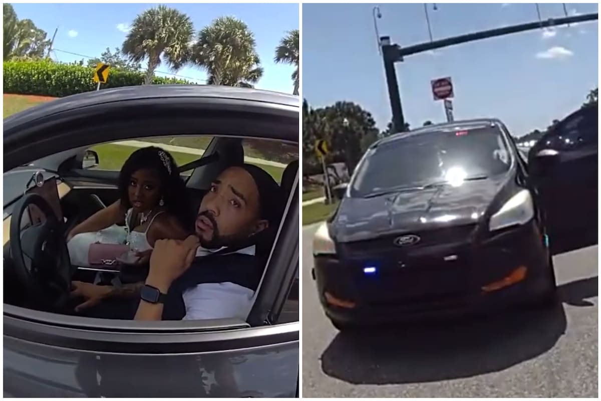 En Florida, una mujer vestida de novia y quien la acompañaba al volante fueron detenidos por la policía tras conducir a alta velocidad porque llegaban tarde a la boda