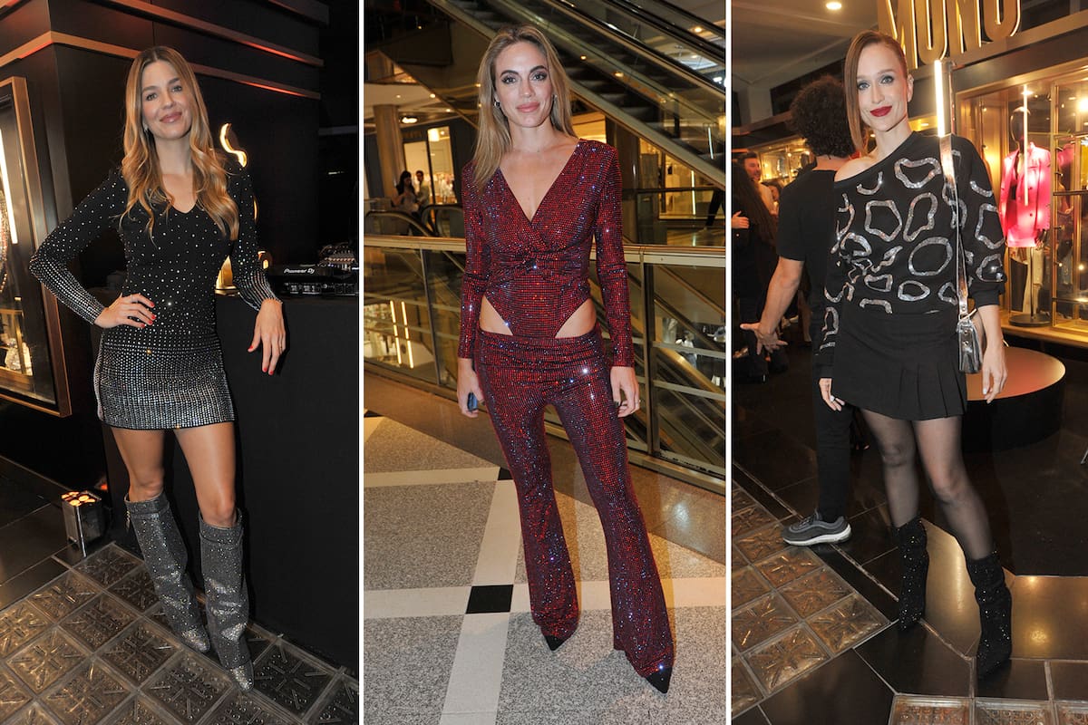 En fotos: celebridades, brillos y mucha piel en la inauguración de un local de indumentaria