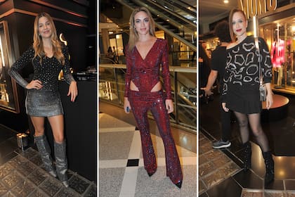 En fotos: celebridades, brillos y mucha piel en la inauguración de un local de indumentaria
