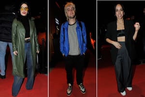 Lali Espósito, Benito Cerati y Tamara Pettinato en la presentación del nuevo disco de Charly García