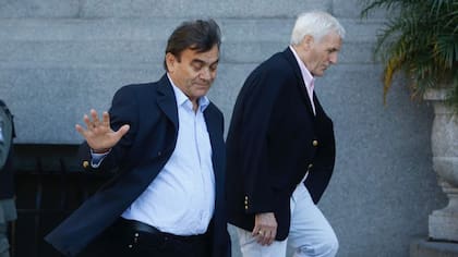 Antonio Caló de la CGT junto a Francisco"Barba" Gutiérrez, Sindicalista