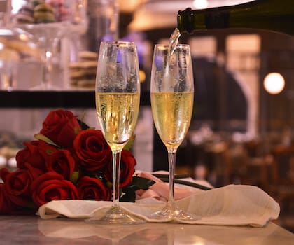 En Gourmand Food Hall armaron una comida especial para la noche del 14 de febrero.