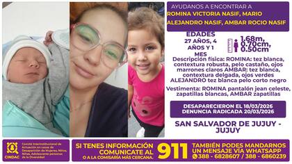 En Jujuy: buscan a una mamá y a sus dos hijos menores de edad.