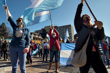 En la ciudad de Bariloche los manifestantes se congregaron en el Centro Cívico