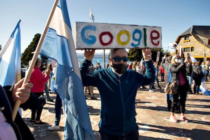 En la ciudad de Bariloche los manifestantes se congregaron en el Centro Cívico