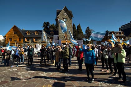 En la ciudad de Bariloche los manifestantes se congregaron en el Centro Cívico