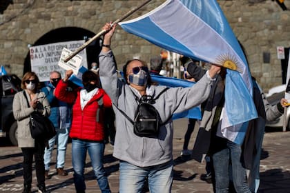 En la ciudad de Bariloche los manifestantes se congregaron en el Centro Cívico