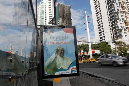 En la Ciudad de Panamá, afiches de la visita papal
