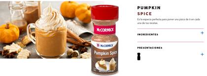 En la década de 1930 McCormick & Company comercializa la mezcla pumpkin spice (mccormick.mx)