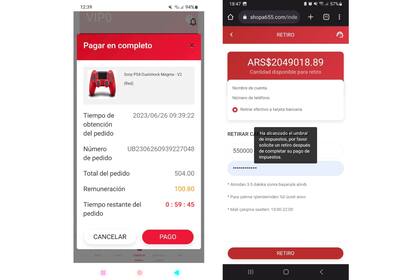 En la falsa tienda, el sistema permite ingresar dinero para realizar las ventas simuladas, pero nunca retirarlo