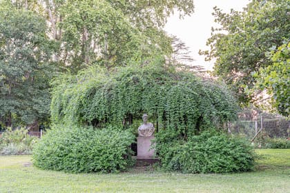 En la glorieta se luce el busto de Ángela Oliveira Cézar de Costa, abuela de Carmen Peers de Perkins.
