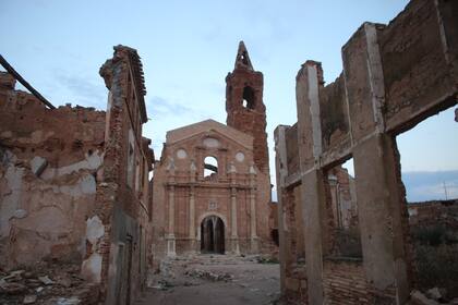 En la iglesia más grande de Belchite se han grabado psicofonías en las que se escuchan aviones bombarderos,gritos y disparos