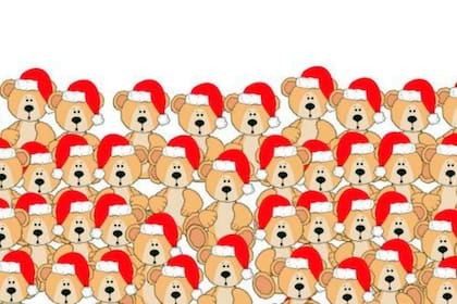 En la imagen del interior de esta nota deberás encontrar un oso que, a diferencia de los demás, no tiene tanto "espíritu" navideño