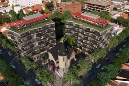 En la imagen, la proyección de cómo quedaría la histórica propiedad con un desarrollo inmobiliario de torres a su alrededor
