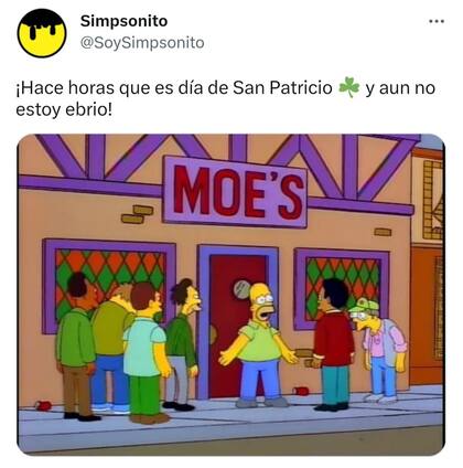 En la imagen se visualiza el bar de Moe's, para hacer alusión a la cerveza, la bebida simbólica del Día de San Patricio