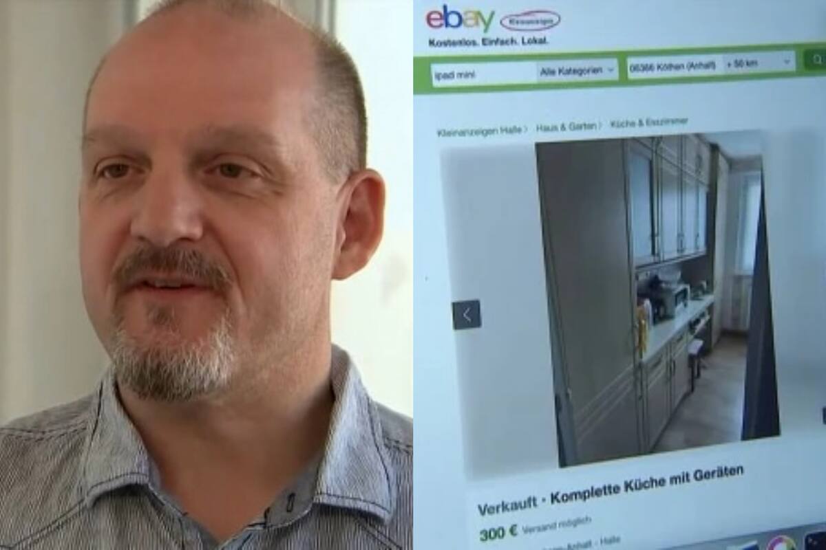 En la izquierda, Thomas Heller; en la derecha, el anuncio de eBay