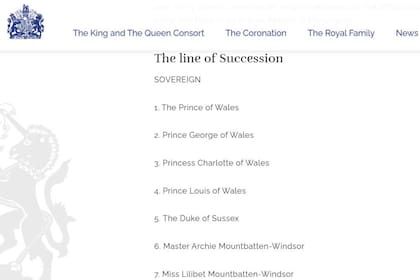 En la página oficial de Buckingham, los hijos de William figuran como príncipes, pero los hijos de Harry, no