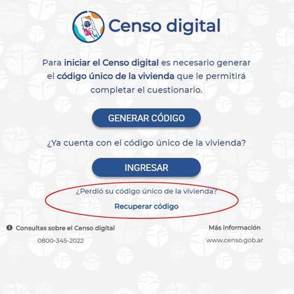 En la página oficial del Censo 2022 es posible recuperar el código de finalización del censo digital