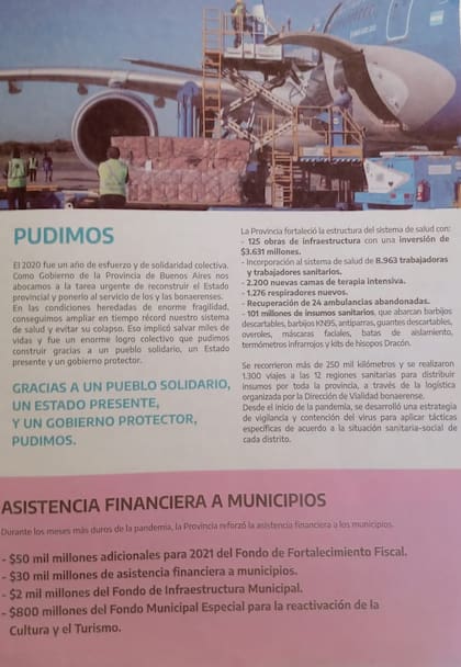 En la página titulada "Pudimos", se informa sobre acciones de gestión