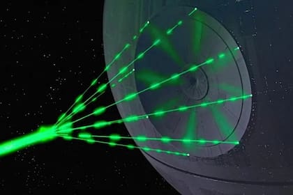 En la película Star Wars, un arma llamada Estrella de la Muerte es capaz de concentrar un haz de energía destructor de planetas