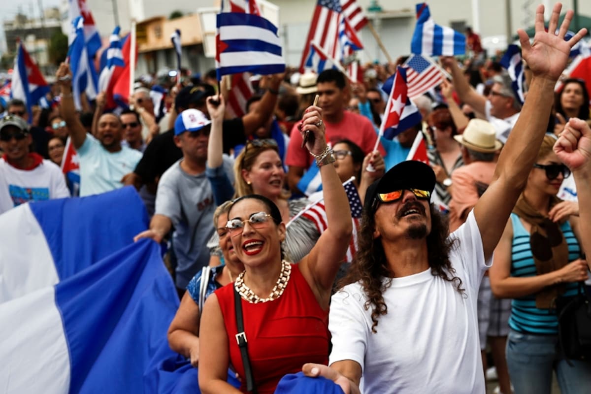 En la Pequeña Habana, en Miami, hubo festejos de los exiliados cubanos