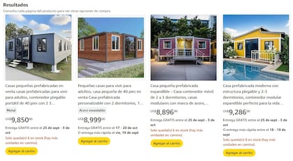 En la plataforma de ventas hay múltiples opciones que cuestan menos de US$10 mil; no hay viviendas que tengan un precio menor a US$8 mil (Amazon)