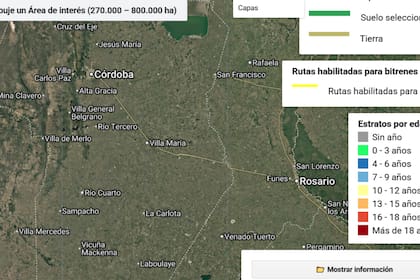 En la plataforma se podrán consultar datos de rutas y trazar un área de interés