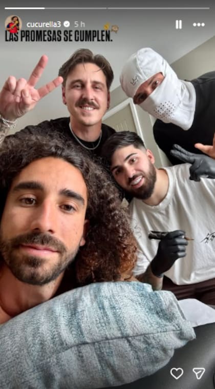 En la previa del Mundial, el defensor prometió que si España salía campeón, se tatuaría la cara del entrenador (Foto: Instagram @cucurella3)