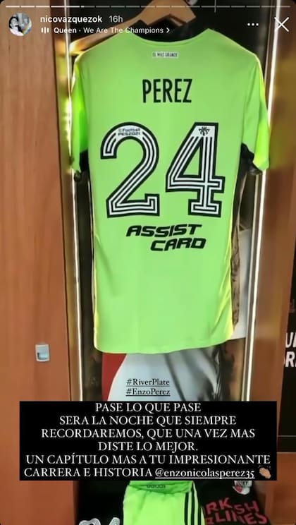 En la previa, Nicolás Vázquez le dedicó un mensaje a Enzo Pérez