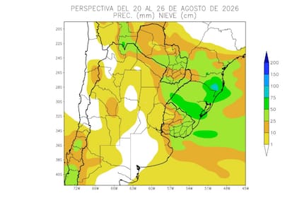 En la segunda semana volverán a predominar las lluvias escasas o nulas, salvo en sectores del norte y el nordeste del área agrícola