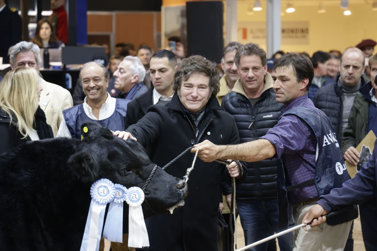 En la última Exposición Angus en la Rural Javier Milei habló de avanzar sobre las retenciones cuando se quite el Impuesto PAIS