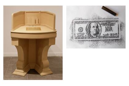 Con "Dólar placebo", Esteban Álvarez ganó el primer premio en el rubro Obras Tridimensionales