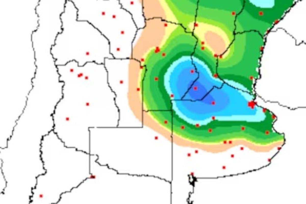 En la zona agrícola núcleo se registraron entre 30 y 100 mm como se observa sobre el sudeste de Córdoba, norte bonaerense y sur de Santa Fe. BCR