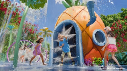 En la zona de SpongeBob SquarePants Bikini Bottom, los visitantes podrán encontrarse con SpongeBob, Patrick Star y Sandy Cheeks