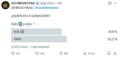 En las encuestas de X, Yipio aparece como la favorita del público